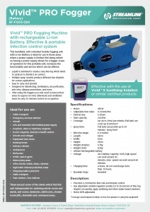 Vivid™ PRO FOGGER (battery) Specification Sheet.