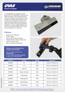 OVA8™ Roof Scraper Specification Sheet