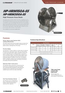HP-HRM150A-SS – 300A-SS Hose Reel Specification Sheet